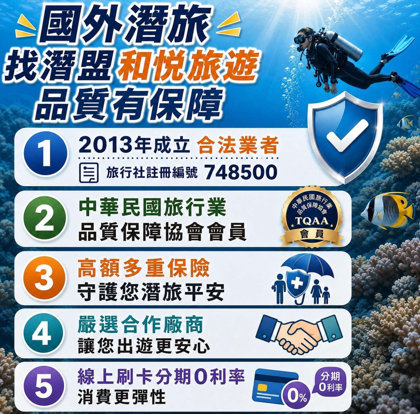 國外潛旅找潛盟品質掛保證!